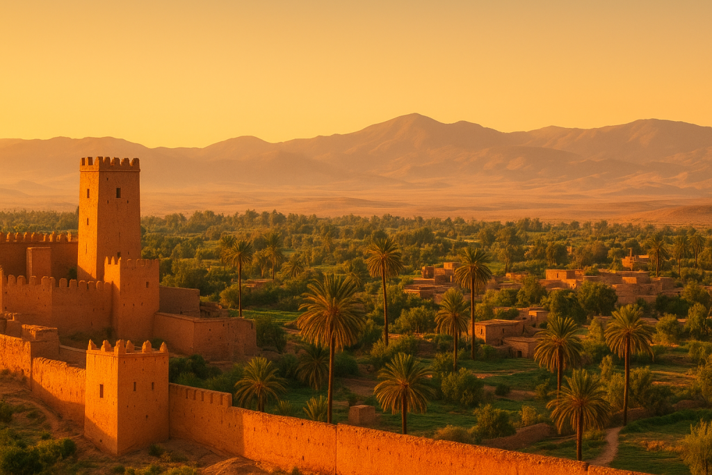 Taroudant et tiout au coucher de soleil