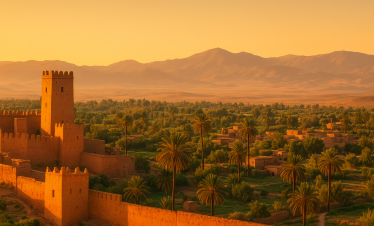 Taroudant et tiout au coucher de soleil